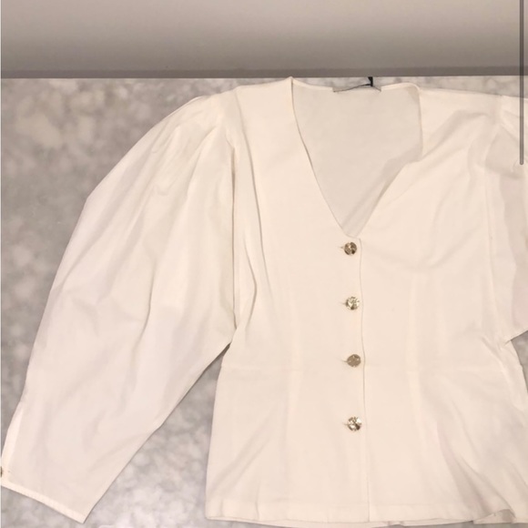 COPY - Uterque Puff Sleeves Top - Picture 2 of 5